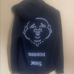 True Religion Dark Blue Hoodie with Logo